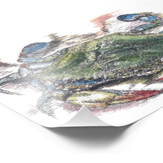 Blue Crab Art Foto Print (Ecke)