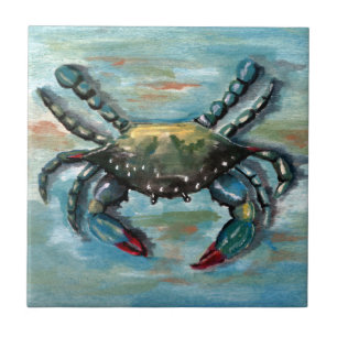 Blue Crab auf Blue Fliese