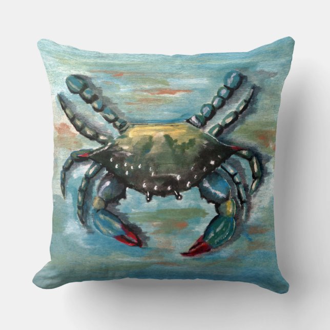Blue Crab auf Blue Kissen (Vorderseite)