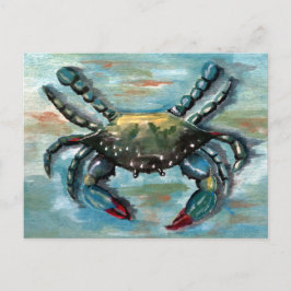 Blue Crab auf Blue Postkarte