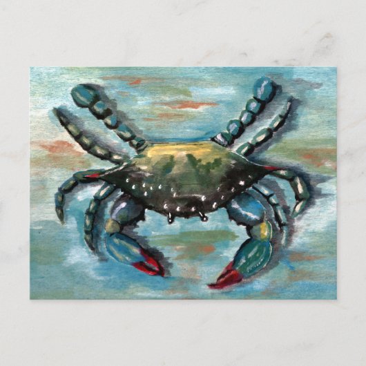 Blue Crab auf Blue Postkarte (Vorderseite)