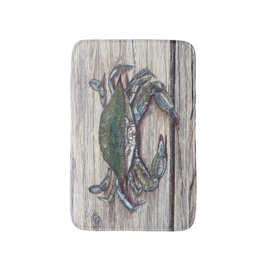 Blue Crab auf Dock Badematte (Vorderseite Vertikal)