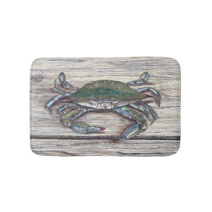 Blue Crab auf Dock Badematte