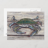 Blue Crab auf Dock Postkarte (Vorne/Hinten)