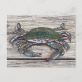 Blue Crab auf Dock Postkarte (Vorderseite)