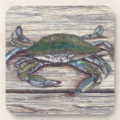 Blue Crab auf Dock Untersetzer Set (Vorderseite)