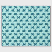Blue Crab Beach Geschenkpapier Wrap Wrapping Paper (Flach)
