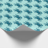 Blue Crab Beach Geschenkpapier Wrap Wrapping Paper (Ecke)
