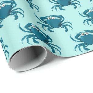 Blue Crab Beach Geschenkpapier Wrap Wrapping Paper