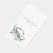 Blue Crab Beach Hochzeit Personalisiert Serviette (Ecke)