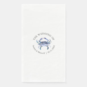 Blue Crab Beach Hochzeit Personalisiert Serviette