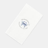 Blue Crab Beach Hochzeit Personalisiert Serviette (Ecke)