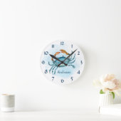Blue Crab Beach Küste Personalisiert Runde Wanduhr (Zuhause)