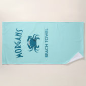 Blue Crab Beach Personalisiert Beach Handtuch (Vorderseite)