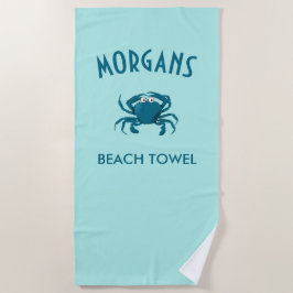 Blue Crab Beach Personalisiert Beach Handtuch