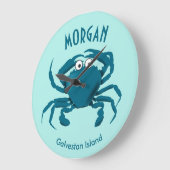 Blue Crab Beach Round Kitchen Clock Große Wanduhr (Winkel)