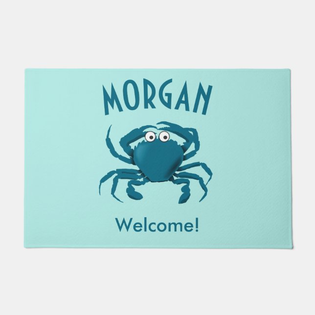 Blue Crab Beach Willkommenstor Mat Doormat Fußmatte (Vorderseite)