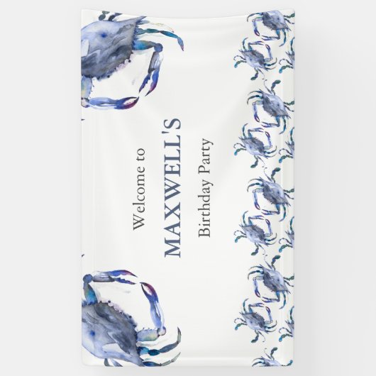Blue Crab Birthday Banner (Vertikal)