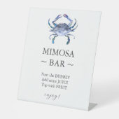 Blue Crab Brautparty Mimosa Bar Sign Sockelschild (Vorderseite)