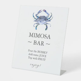 Blue Crab Brautparty Mimosa Bar Sign Sockelschild