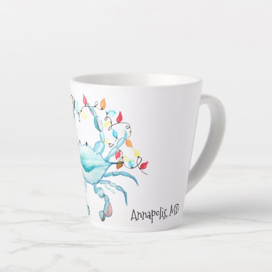 Blue Crab Christmas Mug Milchtasse (Rechte Ecke)
