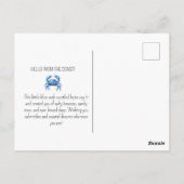 Blue Crab Coastal Beach Ocean Life Painting  Postkarte (Rückseite)