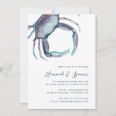 Blue Crab Coastal Probe Abendessen Einladung (Vorderseite)