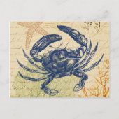 Blue Crab Collage Postkarte (Vorderseite)