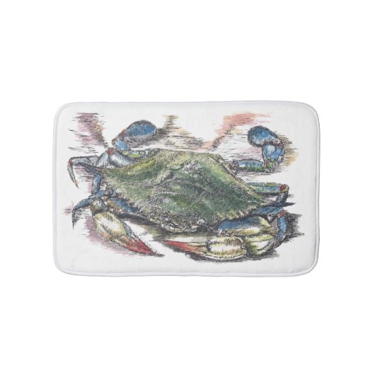 Blue Crab Custom Small Bath Mat Badematte (Vorderseite)