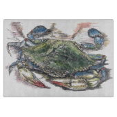 Blue Crab Decorative Glass Cutting Board Schneidebrett (Vorderseite)