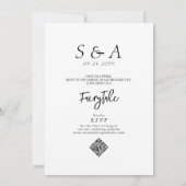 Blue Crab Doodle Beach QR Code RSVP Casual Wedding Einladung (Rückseite)