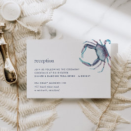 Blue Crab Empfang Umschließungskarte Begleitkarte