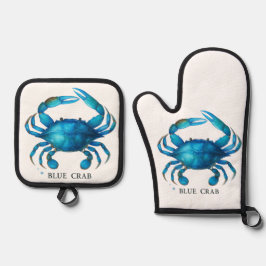Blue Crab Frische Pasta machen Ofenhandschuh & Topflappen-Set