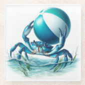 Blue Crab Glass Untersetzer (Vorderseite)