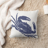 Blue Crab Grunge Effekt Coastal Themed Kissen (Decke)