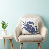 Blue Crab Grunge Effekt Coastal Themed Kissen (Stuhl )
