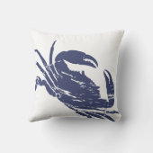 Blue Crab Grunge Effekt Coastal Themed Kissen (Rückseite)