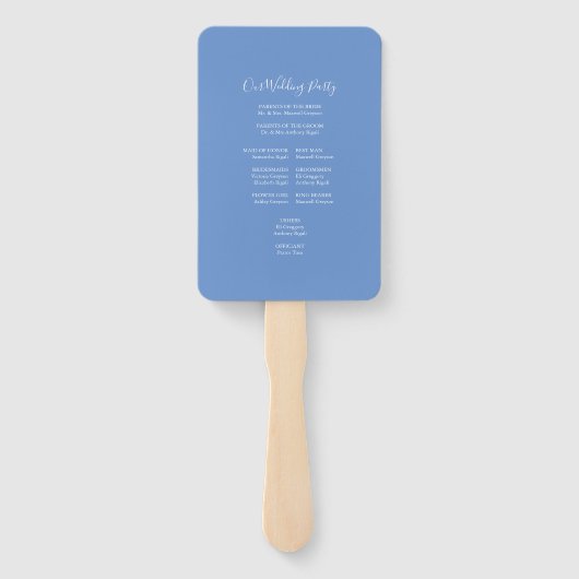 Blue Crab Hochzeitsprogramm für die Küste Fächer (Rückseite)