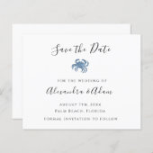 Blue Crab Hochzeitssache in Aquarellfarbe Speicher (Vorne/Hinten)