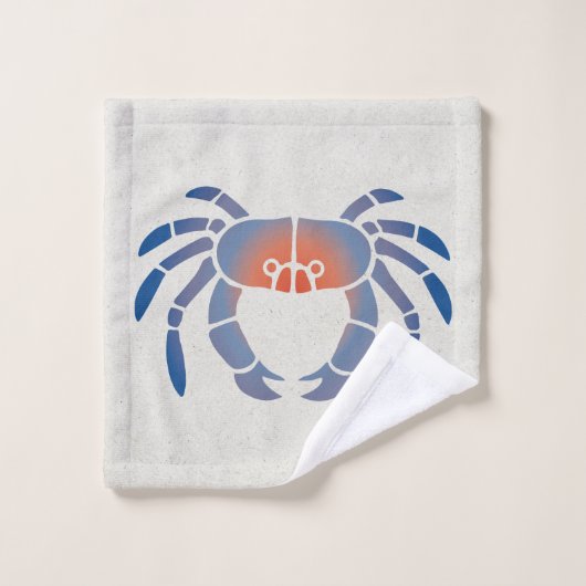 Blue Crab Logo Badhandtuch Set (Waschlappen)