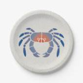 Blue Crab Logo Pappteller (Vorderseite)