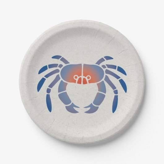 Blue Crab Logo Pappteller (Vorderseite)
