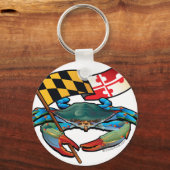 Blue Crab Maryland flag Schlüsselanhänger (Vorderseite)