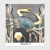 Blue Crab Metal Art Aufkleber (Blatt)