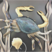 Blue Crab Metal Art Aufkleber (Vorderseite)