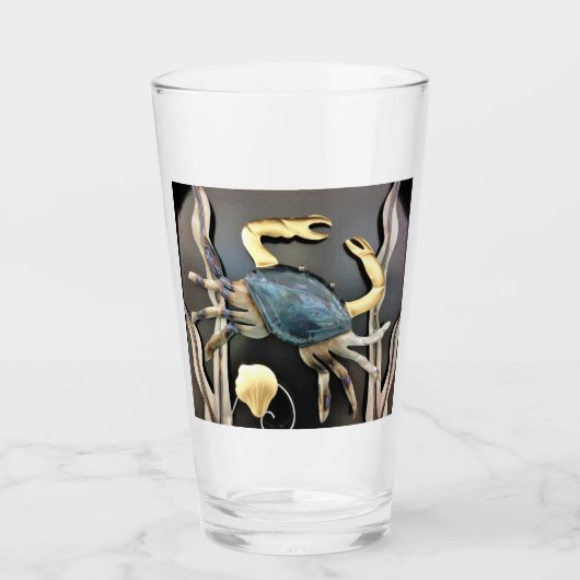 Blue Crab Metal Art Glas (Vorderseite)