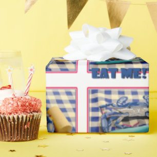 Blue Crab mit Ballett auf Gingham tableclout Eat M Geschenkpapier