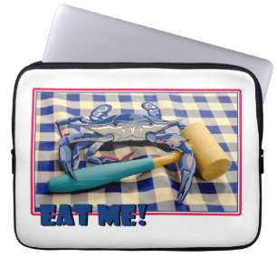 Blue Crab mit Ballett auf Gingham tableclout Eat M Laptopschutzhülle
