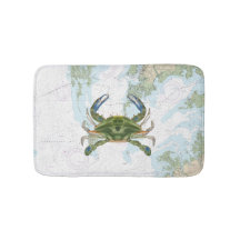 Blue Crab mit Chesapeake Bay Nautical Chart