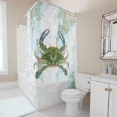 Blue Crab mit Chesapeake Bay Nautical Chart Duschvorhang (Beispiel)